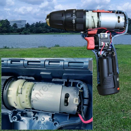 Vista 5 de RS550 9.6V 9 Dientes (Φ7.9mm) Motor para Destornillador, 9.6-25V 9-15 Dientes 25000 RPM Reemplazo para Taladro de Batería y Herramientas Eléctricas