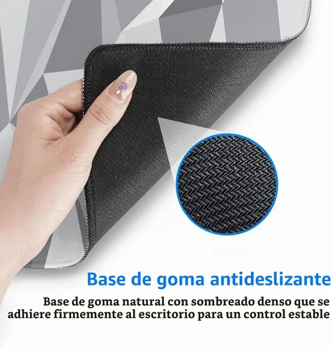 Vista 6 de Alfombrilla de mouse gris geométrica gris grande XL alfombrilla de escritorio abstracta larga extendida alfombrilla de mouse grande para accesorios
