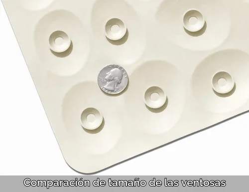 Vista 5 de Alfombra de baño de goma OTHWAY, suave y antideslizante con ventosas potentes, para la tina (beige)