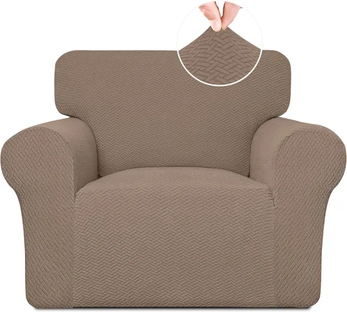 Vista 8 de Easy-Going Funda de sofá reclinable de jacquard elástico, suave de 4 piezas, con lazo elástico, protector de muebles lavable para niños, mascotas