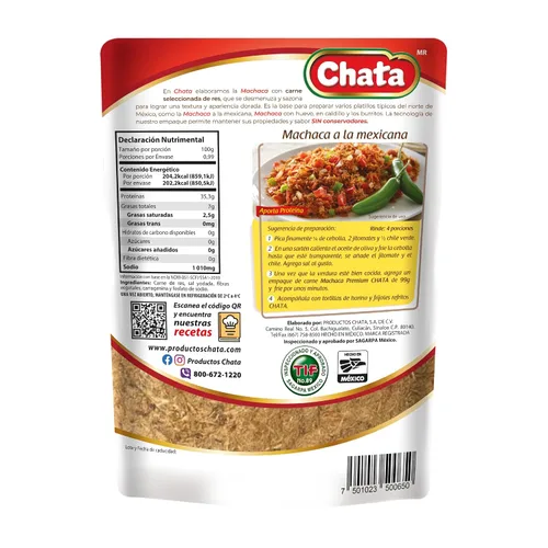 Vista 2 de Chata Machaca de Res mexicana, carne de res triturada seca tradicional, 3.5 oz Listo para comer, solo calienta y sirve