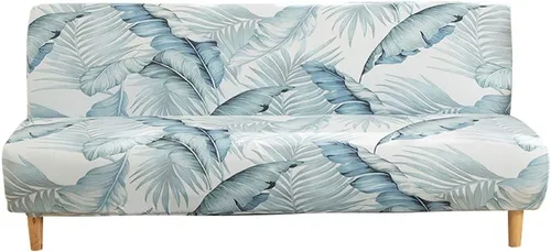 Vista 35 de MIFXIN Funda de sofá sin brazos, funda elástica plegable para futón, protector de muebles para sofá cama sin apoyabrazos, funda para sofá para Hojas