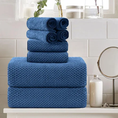 Vista 21 de Juego de 8 toallas de baño grandes negras para la familia, 2 toallas de baño de gran tamaño, 2 toallas de mano, 4 toallas pequeñas, 600GSM, suaves
