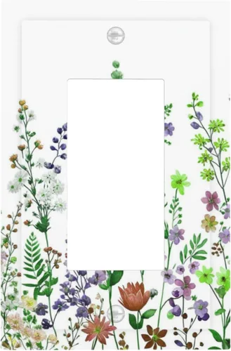 Vista 116 de Cubiertas de pared de lodge rústico retro con diseño de osos, ciervos y animales salvajes. Placas de pared dúplex simples para interruptor de luz.