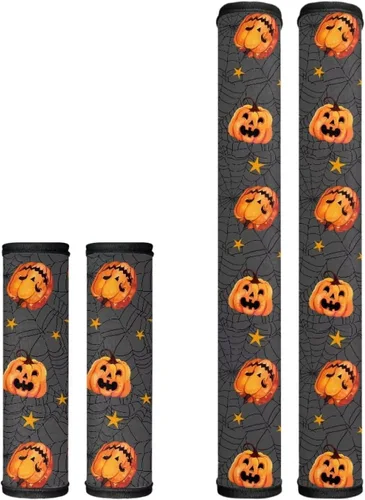 Vista 9 de Juego de 4 fundas para manijas de microondas con diseño de rayas de vaca tribal, azteca, decoración de cocina, antideslizantes, a prueba