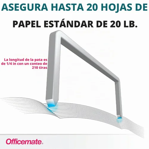 Vista 5 de Officemate OIC - Grapas de punta de cincel – 5000 unidades, capacidad de 20 hojas, longitud de pierna de 1/4 de pulgada, suministros escolares