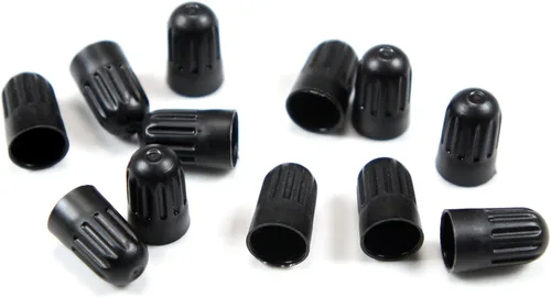 Vista 2 de Dsycar Paquete de 30 tapas de válvula de vástago de neumático TPMS, tapas de vástago de válvula de neumático de plástico negro de largo con junta