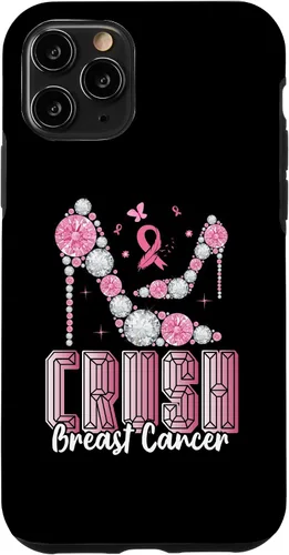 Vista 27 de iPhone 16 Crush Breast Cancer High Heels Bling Cancer Awareness Case