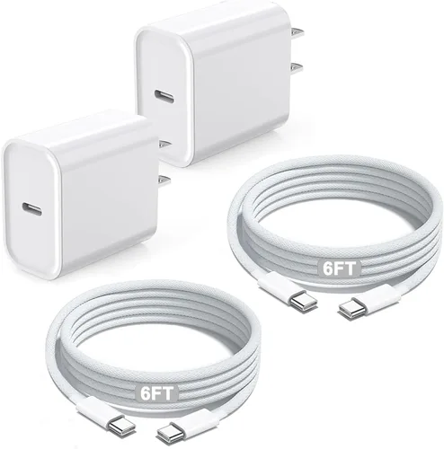 Vista 11 de Cargador para iPhone 17 de carga rápida, cargador rápido USB C y cable tejido USBC a C de 3 pies tipo C para Apple iPhone 17e/17/17 Pro Max/17