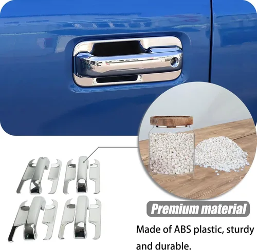 Vista 3 de AUCERAMIC Cubierta protectora cromada para manijas de puerta cromadas para Ford F150 2015-2020, tapas protectoras cromadas, 12 unidades, 4 puertas