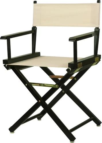 Vista 195 de Casual Home - Silla de director de 18 in, marco negro, lona negra, altura clásica Marco negro - Madera maciza
