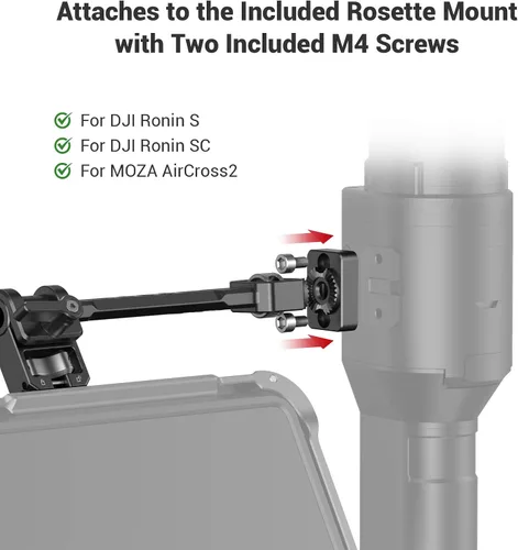 Vista 6 de SMALLRIG Soporte de monitor de cámara ajustable para DJI Ronin-S/Ronin-SC y ZHIYUN Crane 2S/Crane 3/3S/WEEBILL-S y MOZA AirCross 2 Gimbals - 2889