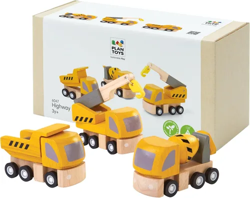 Vista 11 de PlanToys® Juego de construcción de carreteras Montessori Imaginative Kids coches de juguete, pista de coche de juguete, niñas, niños, coordinación