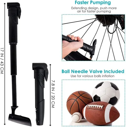 Vista 3 de WOTOW Kits de reparación de neumáticos de bicicleta, bolsa impermeable para sillín de bicicleta y mini bomba de 120 psi, palanca multifuncional