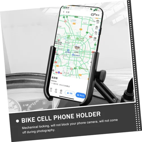 Vista 2 de Soporte de teléfono móvil ajustable para bicicleta para manubrio, soporte giratorio de navegación, fácil instalación, diseño resistente