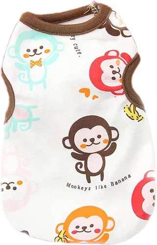 Vista 16 de Camisa para perros pequeños, lindas camisetas de algodón suave sin mangas para perros pequeños, gatos, chaleco para perritos, camiseta