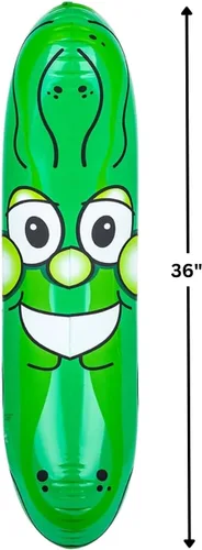 Vista 3 de Happy Deals, pepino gigante inflable, 36 pulgadas., Verde