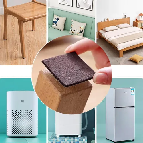 Vista 7 de 6 almohadillas cuadradas de fieltro para muebles, de 3 x 3 pulgadas, autoadhesivas, cortables, antiarañazos, protectores de suelo para patas