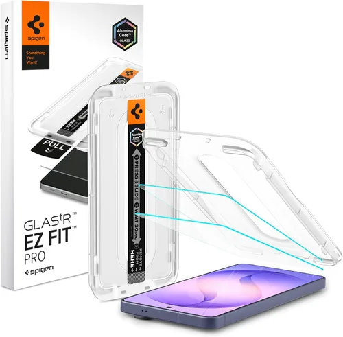 Vista 10 de Spigen GlasTR EZ FIT - Protector de pantalla de vidrio templado para Galaxy S24 Ultra 9H+ Tempered glass, Scratch resistance, Auto-align tray