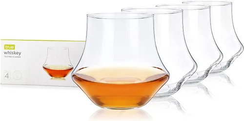Vista 18 de Vasos altos True, juego de 4 vasos altos de vidrio para cócteles, mojito, té helado, jugos, agua con gas, vasos de cocina, vasos para bar en casa