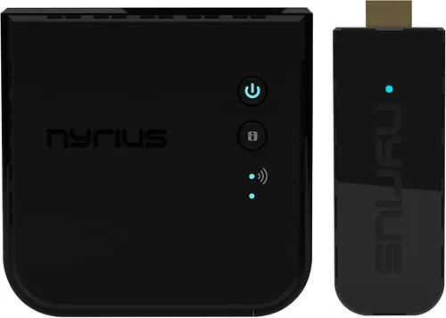 Vista 8 de Nyrius Transmisor y receptor de video HDMI inalámbrico Aries Pro+ para transmitir video de 1080p hasta 165 pies desde laptop, PC, caja de cables