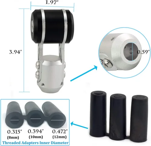 Vista 2 de Pomo de palanca de cambios, forma de joystick, aleación de aluminio, manual automático, mango de palanca de cambios para coche, se adapta a
