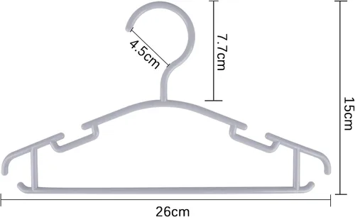 Vista 2 de GoodtoU Perchas de plástico para bebés, color gris, paquete de 60, resistentes y duraderas, ideales para ropa de niños
