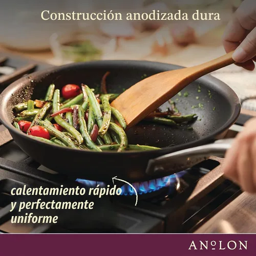 Vista 6 de Anolon Allure - Sartén para parrilla cuadrada profunda, anodizado duro, antiadherente, 11 pulgadas, color gris oscuro