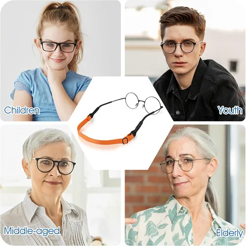 Vista 8 de Amabro Adjustable Glasses Straps, 4 PCS Universal Eyewear Retainer Lanyards No Tail for Men, Women, Kids