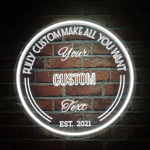 Vista 7 de Letrero de neón personalizado, letrero LED personalizado con nombre, decoración de pared de acrílico, para el hogar, dormitorio, boda, cumpleaños