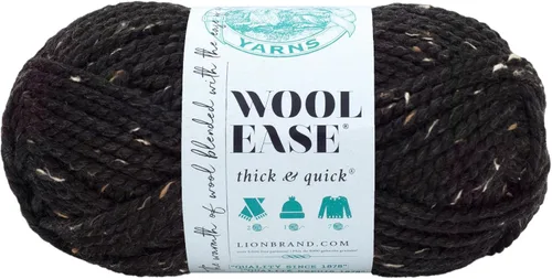Vista 64 de Lion Brand Yarn - Ovillo de lana Wool-Ease Thick & Quick color fuerza aérea Super Bulky Wool Acrylic Blend Fiber for Soft Hats, Sweaters, Chunky
