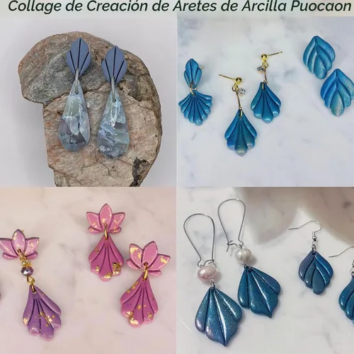 Vista 4 de Puocaon Cortadores de aretes de arcilla básica, 21 piezas de cortadores de arcilla polimérica, juego de cortadores de joyas de arcilla geométrica