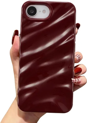 Vista 47 de QLTYPRI Funda compatible con iPhone 11, bonita funda con patrón de ondas de agua para niñas y mujeres, delgada, satinada, brillante, suave, de Beige