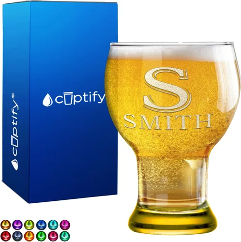 Vista 33 de Vaso de cerveza personalizado con nombre de círculo elaborado de 16 onzas, parte inferior negra, grabado maestro selecto, con texto personalizado