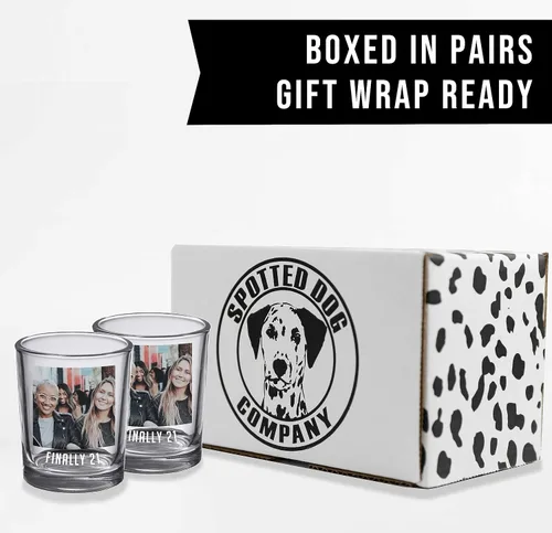 Vista 6 de Paquete de 2 vasos de chupito de 2.5 onzas, regalos para papás y madres, imágenes o imágenes personalizadas: aniversarios, regalos de fiesta