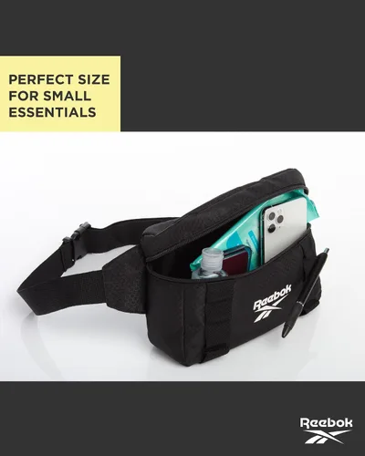 Vista 3 de Reebok Riñonera para cinturón Bolsos cruzados ligeros para mujeres y hombres Prácticas bolsas cruzadas de moda y cinturón de cintura, Todo negro