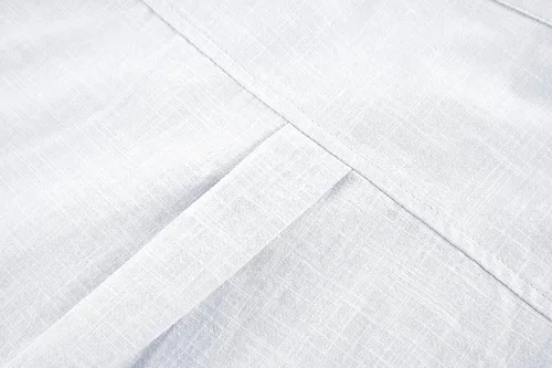 Vista 7 de Ryannology Guayabera - Camisas de lino de manga corta con botones para hombre, estilo casual, playa, campamento cubano, camisa mexicana para hombre