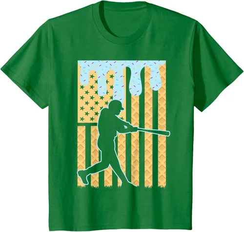 Vista 36 de Camiseta de béisbol Drip Boys Dripping Ice Cream Baseball American Flag, Negro -, Pequeña
