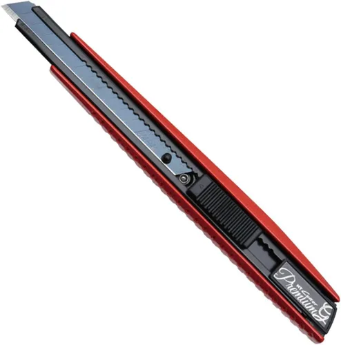 Vista 10 de NT Cutter - Cuchillo multiusos de agarre de aluminio fundido a presión de serie Premium Evolution PMG con bloqueo automático, hoja negra extra