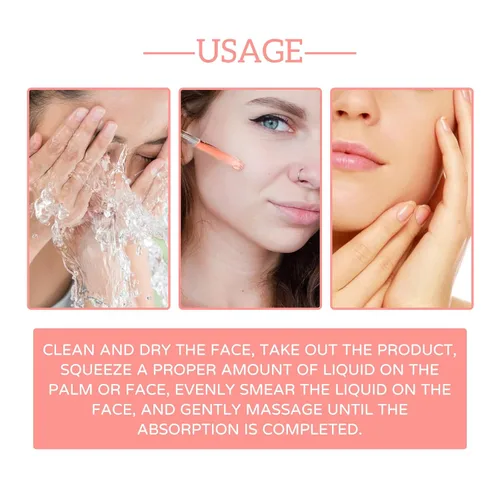 Vista 6 de Suero facial 5 en 1 con ácido hialurónico, niacinamida y vitamina C, suero antienvejecimiento para manchas oscuras, arrugas y acné, esencia de piel