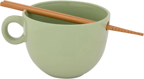Vista 5 de ICUP Star Wars Mandalorian The Child Always Hungry - Taza de ramen con palillos