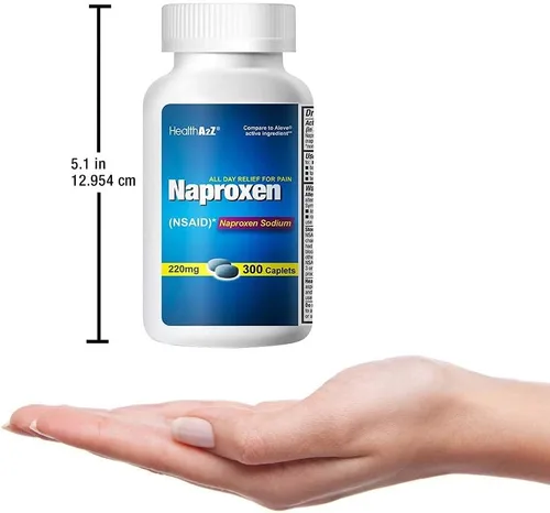 Vista 7 de HealthA2Z® Analgésico, Naproxeno Sódico 220 mg, AINE, Analgésico, Reductor de fiebre, 300 cápsulas