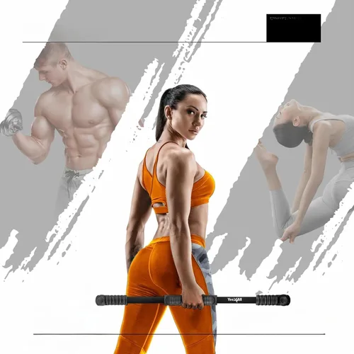 Vista 5 de Yes4All Flex Bar, Elastic Fitness Bars with Strong Fiberglass & TPE Material, 2in1 Functional Exercise Bar, 9.5 inch Comfortable Grip, High