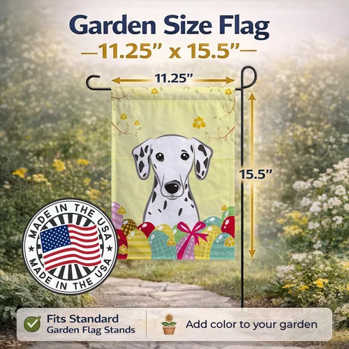 Vista 436 de Caroline's Treasures BB1923GF Bandera decorativa para jardín con diseño de Border Collie, para caza de huevos de Pascua, para jardín, jardín, patio