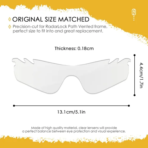 Vista 38 de Lentes de repuesto ANSI Z87.1 para gafas de sol Oakley RadarLock Path ventiladas - HI-DEF fotocromático