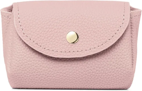 Vista 13 de SENDEFN Carteras pequeñas para tarjetas de crédito para mujer, llavero de cuero con bloqueo RFID, bolsillo con cremallera de tres pliegues, monedero