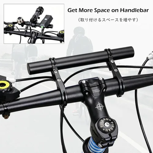 Vista 5 de TRIWONDER Extensor de Manillar de Bicicleta de Aleación de Aluminio Individual Extensión de Manillar de Bicicleta de Doble Abrazadera Soporte