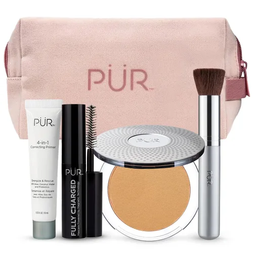 Vista 9 de PÜR Minerals Multitasking Essentials Kit - Makeup Gift Set Includes 4-in-1 Correcting Primer, Fully Charged Mascara, 4-in-1 Pressed Mineral Powder &