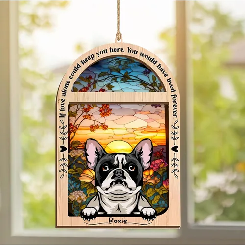 Vista 143 de LOVELYPOD Adorno de Navidad personalizado de sabueso afgano, atrapasoles con nombre, regalos de pérdida de mascotas, regalos para amantes