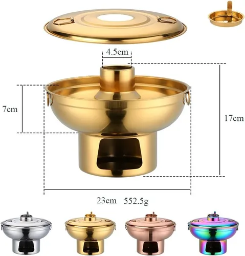 Vista 7 de Olla caliente de acero inoxidable con diseño de arco iris para postre duradera, olla multiusos para sostener frutas, perfecta para reuniones